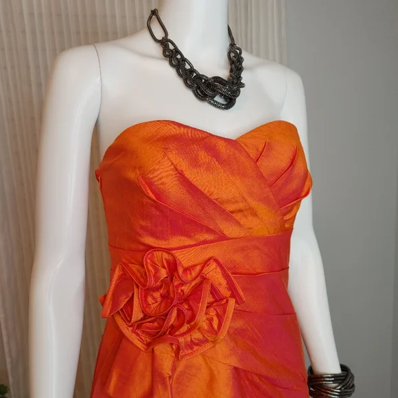PHOEBE COUTURE "OPANGE" SILK COCKTAIL DRESS 4 - Picture 2 of 13